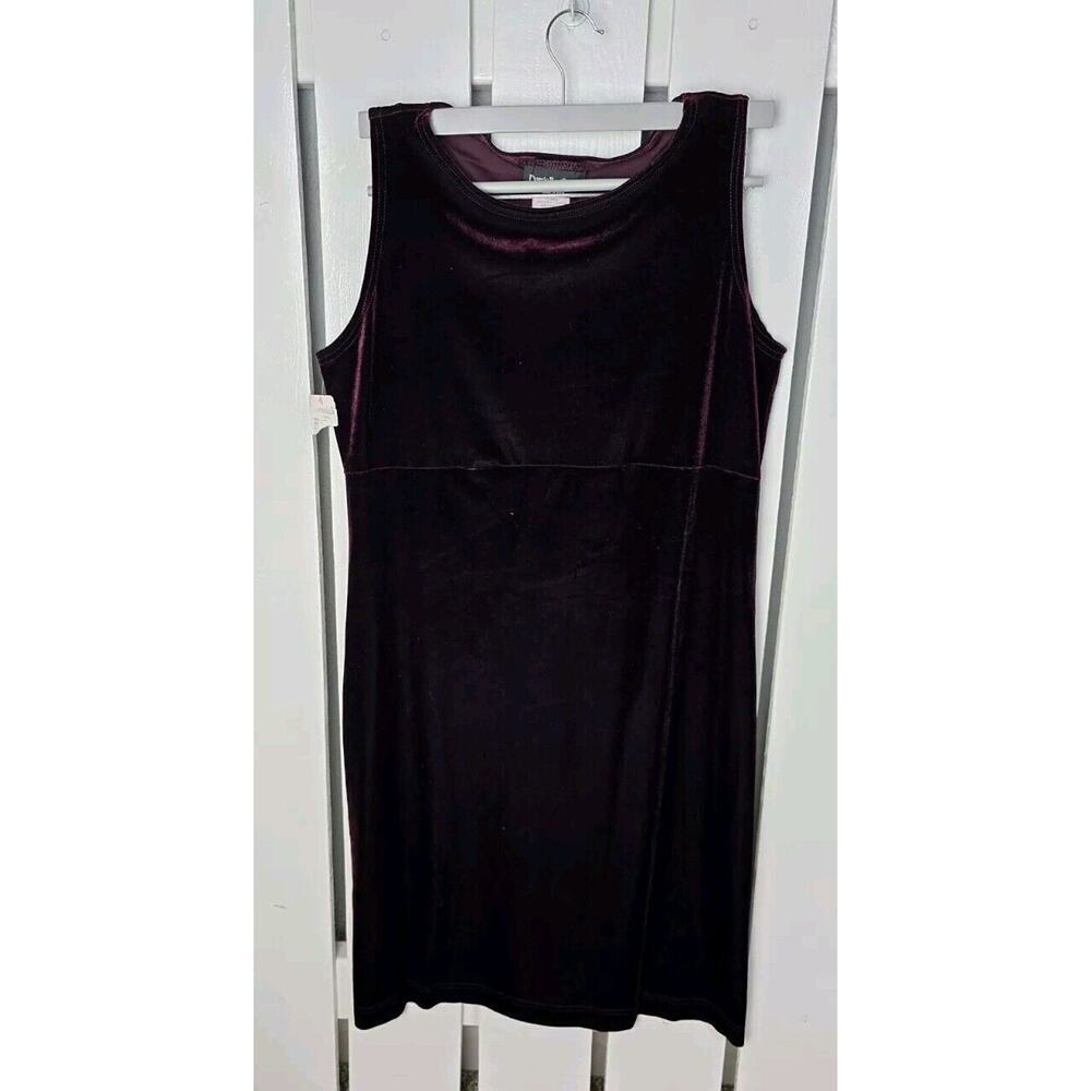 Danielle Casey Deep Purple Witchy Sleeveless Velvet Dress Whimsygoth Size 12 L